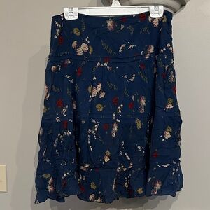 Chaps denim Floral Blue Skirt